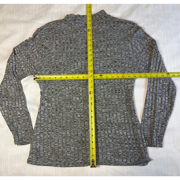 Bisou Bisou Women Cowlneck Cut Out Long Sleeve Gray Xl - Picture 7 of 7